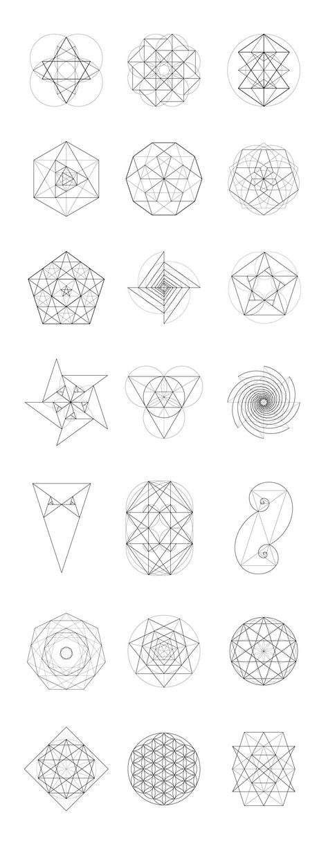 Fiori Art Deco, Sacred Geometry Symbols, Geometry Tattoo, Geometry Shape, Sacred Geometry Art, Geniale Tattoos, Geometry Design, Geometric Drawing, Geometry Pattern