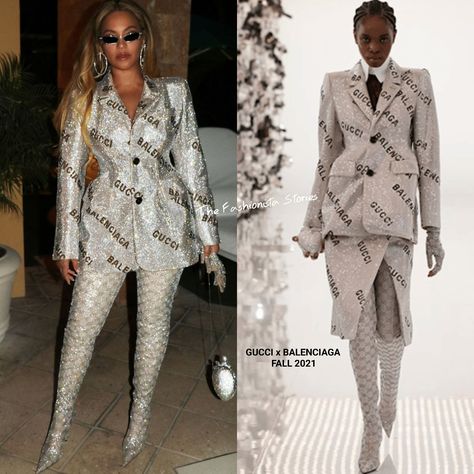 Instagram Style: Beyonce in Gucci x Balenciaga Fall 2021 in Las Vegas Beyonce Gucci Outfit, Beyonce Balenciaga, Gucci X Balenciaga, Gucci Fall 2020 Ready To Wear, Gucci Ready To Wear 2022, Balenciaga Fashion Show 2022, Beyonce 2017 Grammys, Gucci Balenciaga, Instagram Style