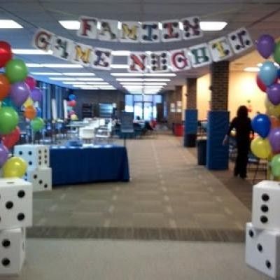 Game night/ trivia night - something more age appropriate, everyone can get involved. Girl Scouts Games, Family Math Night, Math Night, Game Night Parties, Parent Night, Games Night, Blowing Up Balloons, Family Fun Night, Math Intervention