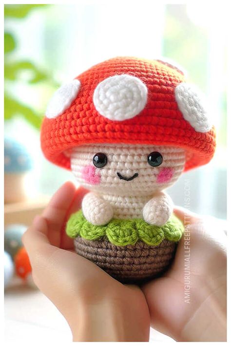 Amigurumi Toadstool Free Pattern, Crochet Small Toys Free Pattern, Crocheted Mushroom Free Pattern, Mushroom Pattern Crochet, Animiguri Crochet, Crochet Mushroom Pattern Free Amigurumi, Crochet Fairy Pattern Free, Free Mushroom Crochet Pattern, Free Crochet Mushroom Pattern