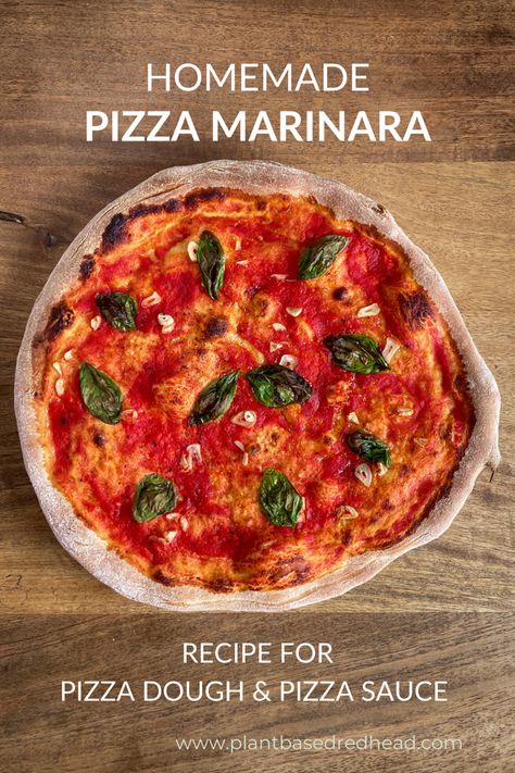 Simple Pizza Dough Recipe, Vegan Pizza Sauce, Simple Pizza Dough, Homemade Vegan Pizza, Pizza Marinara, Simple Pizza, Marinara Recipe, Pizza Lunch, Pizza Dough Recipe Easy