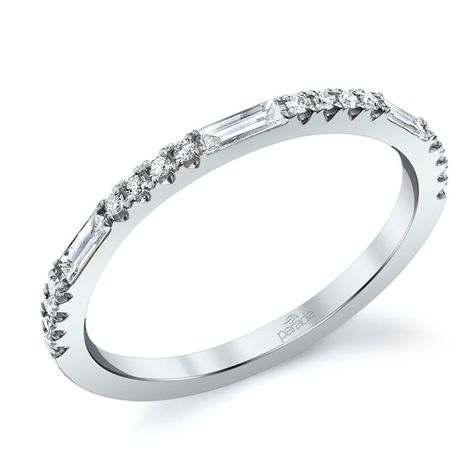 Tapered baguette wedding band