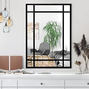 HQiJun Wall Mirror Decorative Mirrors Farmhouse for Living Room Bedroom Entryway Bathroom Vanity (black3) Statement Mirror Living Room, Mirror Update Diy, Decor Types, Farmhouse Wall Mirrors, Mirror Wall Living Room, Decorative Mirrors, Mirror Ideas, Classic Farmhouse, Entryway Bathroom