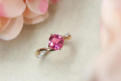 Customised Pink Spinel Proposal Ring - Pink Spinel Singapore Fine Jewelry Black Spinel Rings As Gift, Luxury Elegant Black Spinel Rings, Pink Diamond And Spinel, Pink Spinel Ring, Gemstone Engagement Rings Sapphire, Pink Spinel Jewelry, Silver Black Spinel Ring, Spinel Ring, Pink Spinel