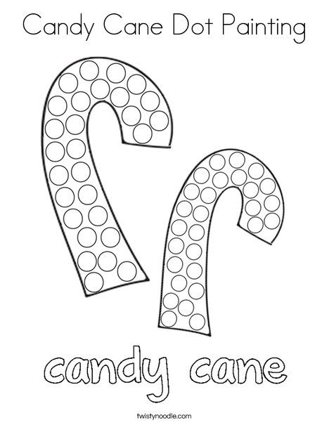 Candy Cane Dot Painting Coloring Page - Twisty Noodle Candy Cane Toddler Crafts, C Is For Candy Cane, Candy Cane Crafts For Preschoolers, Candy Cane Lesson Plans For Toddlers, Candy Cane Gross Motor Activities, Candy Cane Fine Motor Activities, Candy Cane Craft Preschool, Candy Cane Toddler Activities, Preschool Candy Cane Craft