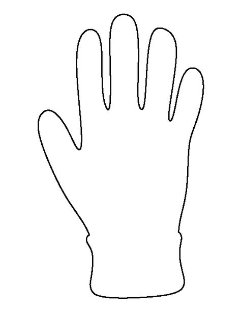 Glove pattern. Use the printable outline for crafts, creating stencils, scrapbooking, and more. Free PDF template to download and print at http://patternuniverse.com/download/glove-pattern/ Glove Template, Printable Outline, Easter Templates Printables, Coloring Crafts, Baby Books Diy, Preschool Crafts Fall, Glove Pattern, Carnival Themed Party, Gloves Pattern