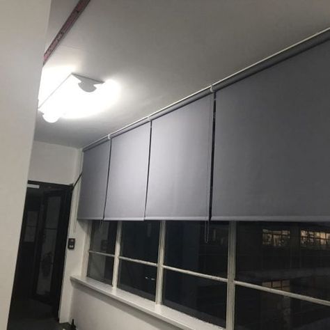 London Office, Black Office, Roller Blind, Window Dressings, Roller Blinds, Blinds, London, Interior Design, Outdoor Decor