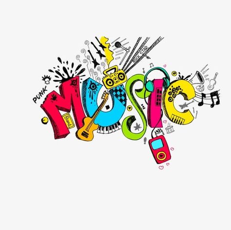 Music Art Drawing, Music Centerpieces, Musical Elements, Music Graffiti, Teaching Clipart, Cartoon Elements, Rainbow Music, Music Letters, Music Png