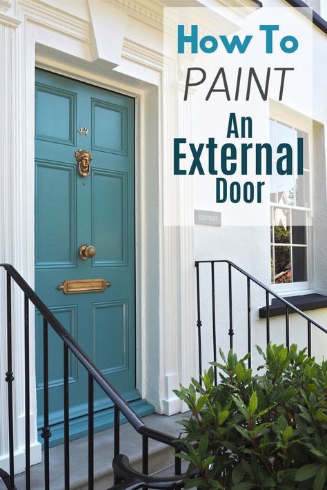 Blue Painted Front Doors, Teal Blue Front Door, Agean Teal Front Door, Teal Doors Front Entrance, Dark Teal Front Door, Teal Front Door Colors, Painting Front Door Diy, Painting A Front Door, Front Door Painting