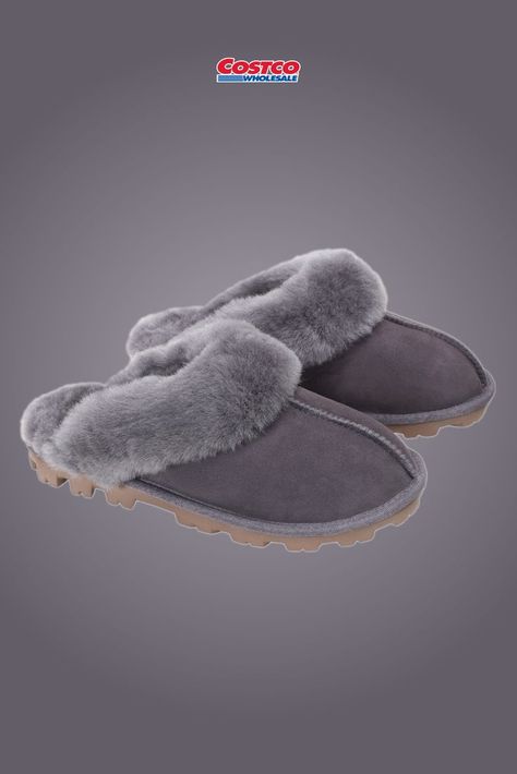 Grey shearling sock lining slippers Costco Finds, Shearling Slippers, Soccer Mom, Find Your Style, Stay Cozy, Some Ideas, How To Get Rich, Shop Clothing, Slide Slipper