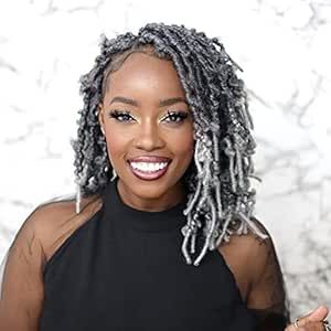 Gray Faux Locs, Grey Hair Locs, Butterfly Locs Crochet Hair, Butterfly Locs Crochet, Distressed Crochet, Synthetic Braiding Hair, Hair Extension Brands, Afro Twist, Braiding Hair Extensions