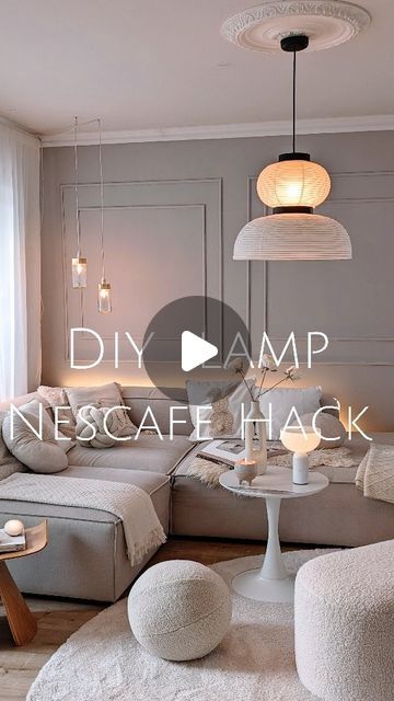 E R I K A on Instagram: "Nescafé H A C K 💡 DIY Pendant lamp 
Without power connection. You only need a socket 
.
How to make:
1.Clean glass 
2. Remove label. Tip It works best with a hair dryer 
3. Draw circle in the lid. 
4. I used a light bulb frame like for the Christmas stars from Ikea
5. Vintage light bulb E14
6. Hang up and you're done 
Enjoy the beautiful light 💡
These glasses are perfect for this.The golden lid looks particularly good with the white cables  and Vintage bulb 💡
.
What do you think?

Don't forget to like and save for later ❤️
More in my Story 👉
.
Follow @herzenstimme for more DiYs Hacks and Upcycling ideas

Werbung/Ad
#diy #interiordesign #ikeahome #ikea #lampe #cozy #decorazioni #decorasyon
#ikeahackers #wohnzimmer #mylvngrm #upcycle #musthave#recycle #friday #@i Led Hacks, Diy Hanging Lamp, Making Lamps, Diy Pendant Lamp, Diy Luminaire, Ikea Lamp, Make A Lamp, Christmas Lamp, Vintage Light Bulbs