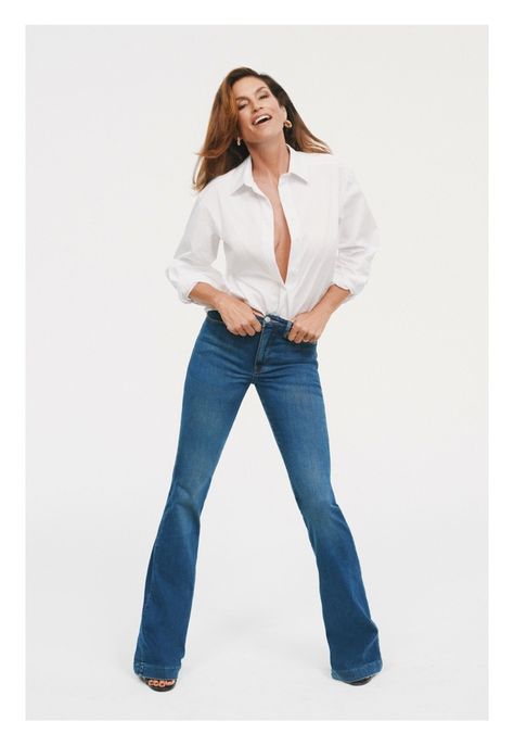 Cindy Crawford Wows in Good American's Iconic Ad Shaping Jeans, Childrens Shop, Wrap Clothing, Cami Nyc, Cashmere Accessories, Pullover Cardigan, Long Midi Dress, Cindy Crawford, Cashmere Turtleneck