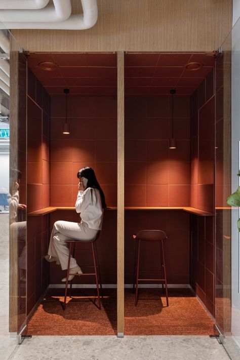 Gathering Space Design, Office Booth, Coworking Space Design, Phone Booth Office, Quiet Room, Leasing Office, Phone Booth, Office Snapshots, Workplace Design