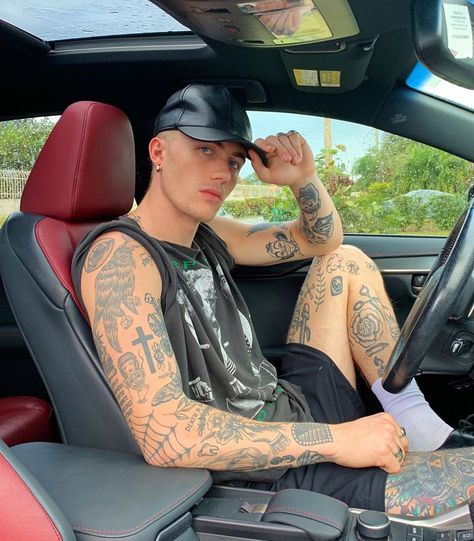 𝐓𝐚𝐧𝐧𝐞𝐫 𝐑𝐞𝐞𝐬𝐞 on Instagram: “Care for a ride?” Tattoed Guys, Nose Hair Removal, M Tattoos, Boy Tattoos, Dope Tattoos, Cute Actors, White Boys, Fashion Mode, I Tattoo