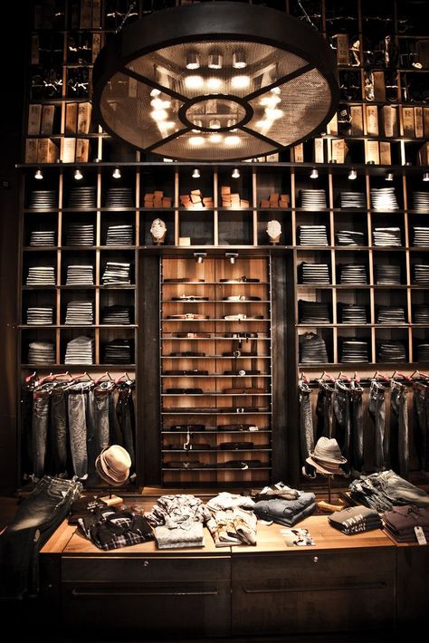 REPLAY - Milan Store | Flickr - Photo Sharing! Milan Store, Suit Stores, Clothing Store Interior, Clothing Store Design, Retail Interior Design, Store Design Boutique, Retail Inspiration, Retail Concepts, Retail Store Design