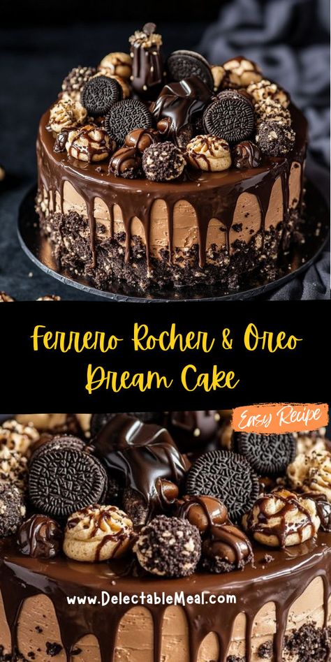 Cupcake Recipes Uk, Reese's Recipes, Cheesecake Cones, Peanut Butter Cheesecake Recipes, Lemon Desserts Easy, Italian Desserts Easy, Rocher Cake, Ferrero Rocher Cake, Chocolate Candy Cake