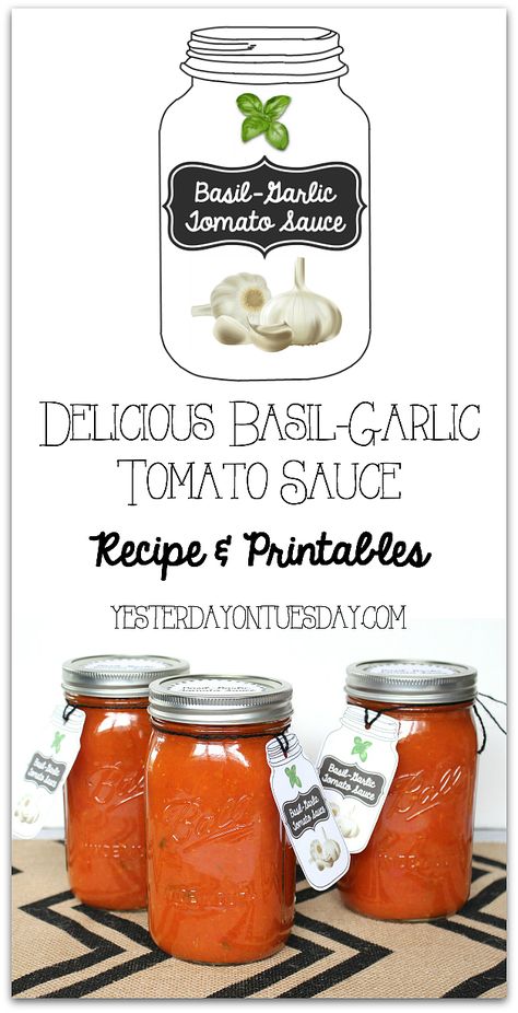 Garlic Basil Spaghetti Sauce, Tomatoes Sauce, Delicious Spaghetti, Canning Fruit, Canning Ideas, Canning Food Preservation, Canned Food Storage, Canning Tips, Tomato Sauce Recipe