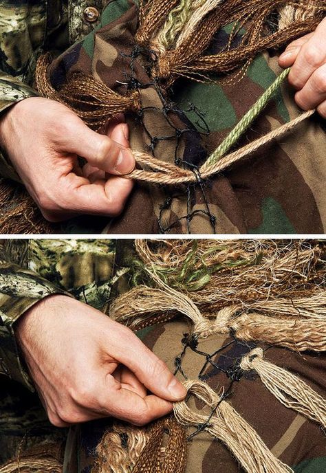 Diy Ghillie Suit, Ghillie Suits, Ground Blinds, Ghillie Suit, Tac Gear, Diy Burlap, Tactical Survival, Hunting Gear, Camping Survival