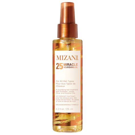 25 Miracle Nourishing Oil - Mizani | Sephora Best Hair Growth Oil, Oil For Curly Hair, Moisturize Dry Hair, Hair Steaming, Best Hair Oil, Dull Hair, Oil Treatments, Growth Oil, Olive Fruit