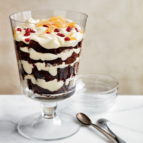 Gingerbread and White Chocolate Mousse Trifle | Food & Wine White Chocolate Trifle, Peppermint Trifle, Chocolate Mousse Trifle, Salted Caramel Pie, Mousse Trifle, Caramel Pie, Peppermint Cocoa, Trifle Recipes, Best Christmas Desserts