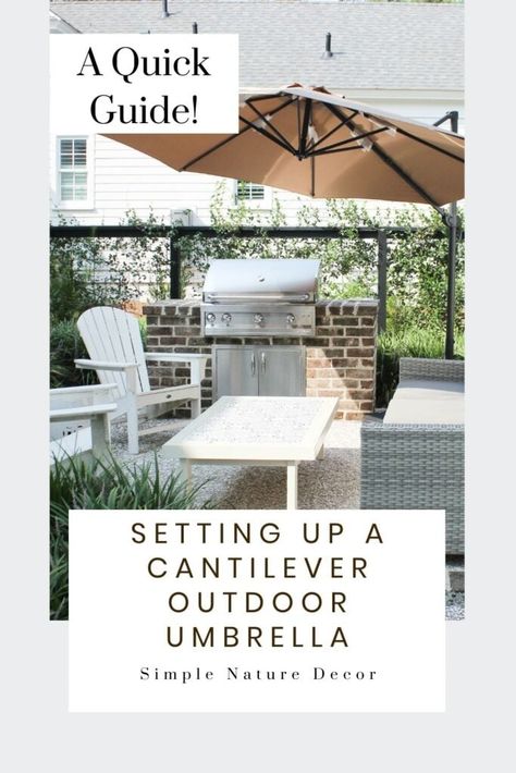 HOW TO SET UP CANTILEVER OUTDOOR PATIO UMBRELLA Outdoor Porches, Patio Umbrella Stand, Canopy Cover, Cantilever Umbrella, Space Ideas, Outdoor Tiles, Outdoor Porch, Market Umbrella, Outdoor Umbrella