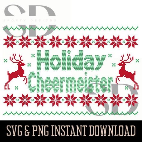 Holiday Cheermeister SVG - Festive Christmas Sweater Design - DIY Holiday Crafting - Digital Download - Ugly Sweater SVG by SportyDesignsCA on Etsy Holiday Cheermeister, Christmas Sweater Design, Holiday Sweaters, Unique Christmas Cards, Holiday Banner, Christmas Crafting, Cadeau Diy, Ugly Sweater Party, Detailed Design