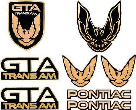 1987-1990 All Makes All Models Parts | FA1001 | 1987-90 Trans AM GTA Pontiac Emblem, Trans Am Gta, Trans Am, Headlamp, Gold Accents, Roof, Money, Models, Gold