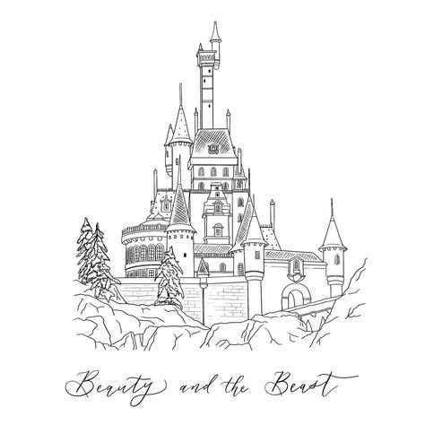 ✨ There must be more than this Provençal life ✨ I had to include this magical castle! I chose the original one from the animated version - what do you think? ⭐️ I’m on a Disney kick but let me know in the comments what’s your favourite castle?? ✨ Disney Castle Drawing, Beauty And The Beast Castle, Beast Castle, Beauty And The Beast Tattoo, Beast's Castle, Castle Tattoo, Castle Illustration, Castle Drawing, Belle And Beast