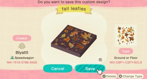 Animal Crossing Fall Designs, Animal Crossing Autumn Codes, Fall Animal Crossing Codes, Fall Animal Crossing, Acnh Flowers, Acnh Pathways, Yakushima Island, Acnh Autumn, Fall Town