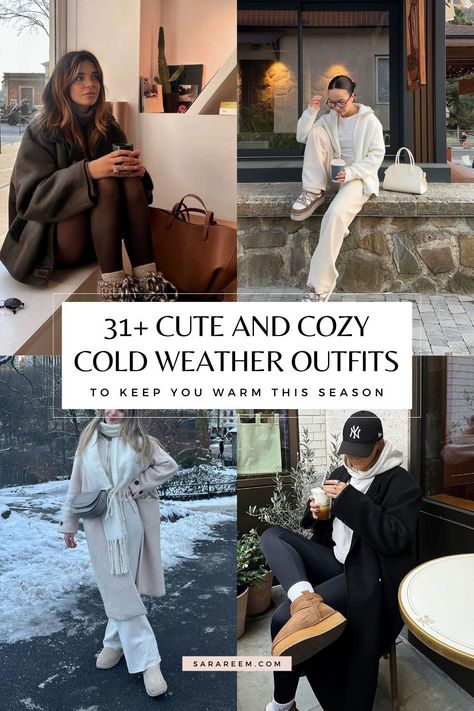 Looking for Cold Weather Outfit Ideas to stay cozy and stylish? Discover the cutest Cold Weather Outfits for 2024 and 2025, blending casual vibes with chic aesthetics. From comfy layers to cozy knits, these looks are the ultimate winter inspo for women. Perfect for staying warm while looking cute and effortless! Save this pin for all the comfy and aesthetic winter outfit inspiration you'll need this season. Outdoor Winter Outfit, California Winter Outfits, Aesthetic Winter Outfit, Cold Day Outfits, Cozy Winter Outfit, Relaxed Fashion, Cold Weather Outfits Winter, White Puffer Jacket, Chicago Winter