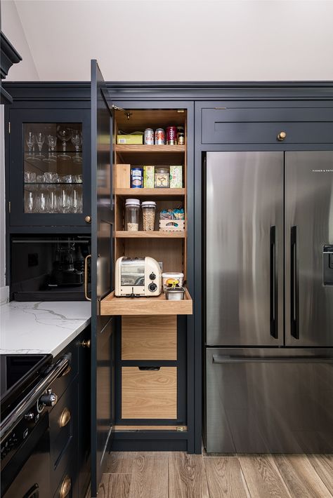 Chipstead Kitchen and Larder — Herringbone Kitchens Cupboard Makeover, Kitchen Larder Cupboard, Herringbone Kitchen, Floor To Ceiling Cabinets, Kitchen Larder, Larder Cupboard, Casual Seating, Kitchen Stand, Floor Ceiling