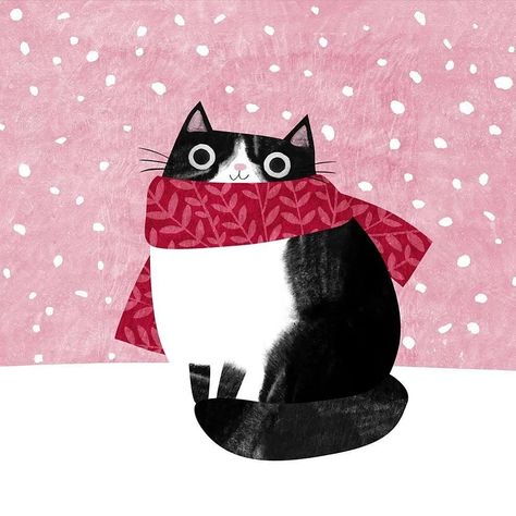 Paper Cats, Best Sketchbook, Gray Cats, Winter Cat, Kinds Of Cats, Cosy Christmas, Black Cat Art, Wood Disc, Cats Illustration