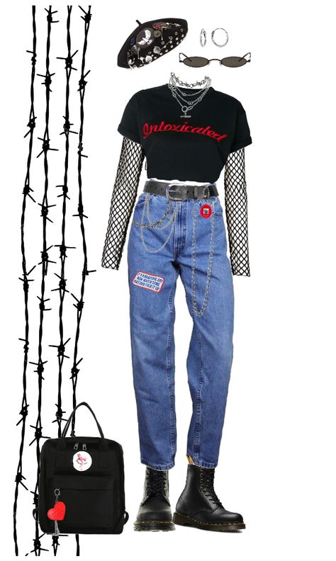 chained & wired created by immoral        on ShopLook.io perfect for Rock N Roll Hall Of Fame Style. Visit us to shop this look. #Rock N Roll Hall Of Fame Style, #Year Round, #All Music Style Fashion, Cute Rock And Roll Outfits, Rock And Roll Inspired Outfits, Rock Am Ring Outfit, Rock And Roll Outfits, Rock N Roll Outfit, Rock Girl Style, Stil Rock, Rock And Roll Jeans