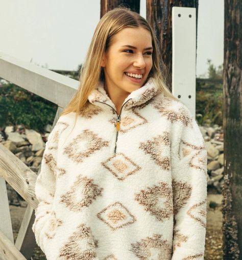 Thread and Supply Walking Poetry Sherpa Pullover in Mojave Taupe | J72 – Glik's Fuzzy Pullover, Pink Pullover, Poetry, Walking, Thread, Cream, Pink