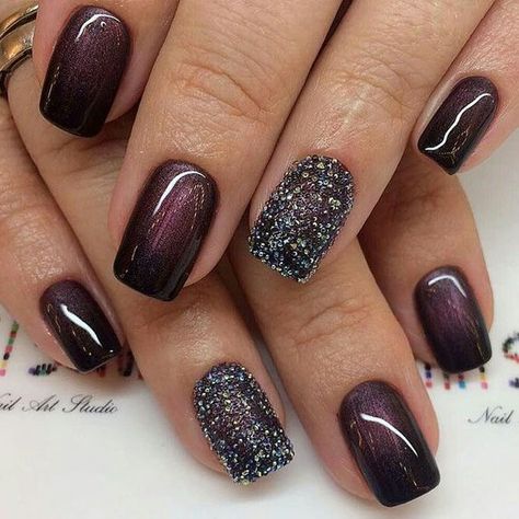 Winter Nails Gel, Popular Nail Colors, Fall Nail Art Designs, Nail Colors Winter, Her Nails, Super Nails, Black Nail, Winter Nail Art, Winter Nail Designs