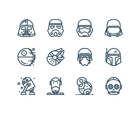 Free Star Wars Icons - perfect for making buttons/invites/wrapping paper Star Wars Zeichnungen, Geometry Symbols, Cuadros Star Wars, Star Wars Drawings, Icon Sets, Geniale Tattoos, Star Wars Tattoo, Sharpie Art, Adult Colouring