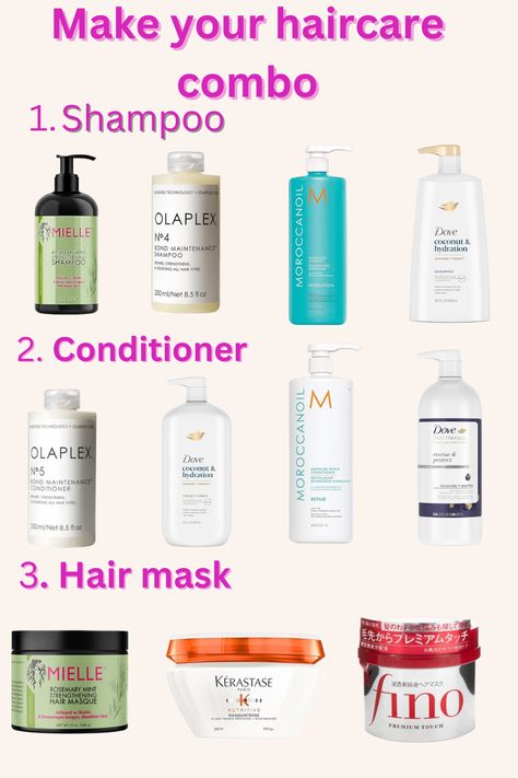 #haircare #haircarecombo #olaplex #mielle #finohairmask #hairmask #shampoo #conditioner #conditionerfordryhair #mielle #fino #moroccaoil #pinterest #healthyhair #shinyhair #silkyhair #hairproducts #silkyhairproducts #effectivehaircare Best Shampoo For Silky Smooth Hair, Best Shampoo And Conditioner For Growth, Fino Haircare, Best Cheap Shampoo, Best Hair Shampoo And Conditioner, Shampoo For Long Hair, Good Shampoo, Cheap Shampoo, Shampoo For Hair Growth