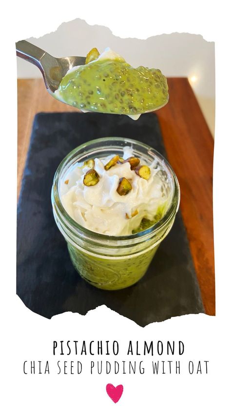 Pistachio ice cream is one of my favorite flavors and this healthy pistachio chia seed pudding is the perfect substitute! Pistachio Chia Seed Pudding, Almond Butter Chia Pudding, Green Chia Pudding, Savory Chia Pudding, Pistachio Chia Pudding, Savory Chia Seed Recipes, Healthy Pistachio Recipes, Protein Chia Seed Pudding, Vegan Chia Seed Pudding