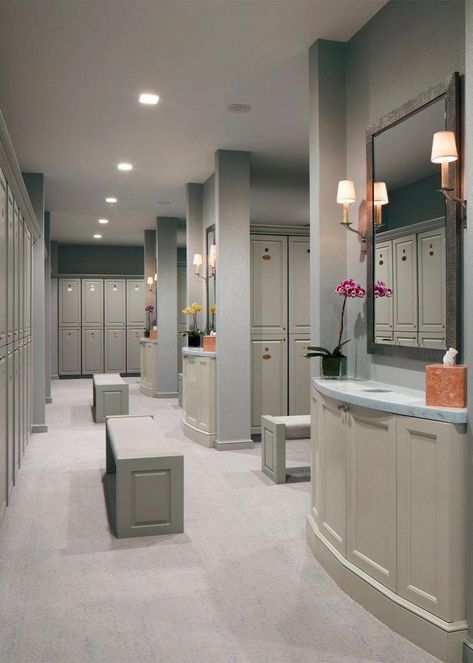 Project Gallery of Completed Locker Rooms Designed by Hollman Locker Room Bathroom, Locker Room Shower, Public Shower, Gym Showers, Luxury Gym, Locker Designs, School Building Design, School Bathroom, Bathroom Stall