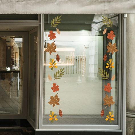 These Autumn October Leaves Retail Window Graphics are perfect for capturing the attention of your customers with a stylish and eye-catching window display. Featuring a classic leafy design, these graphics will add a timeless touch to your shop front. Set of 34 leaves, various sizes, largest 21 x 18cm, smallest 9 x 6cm *** Need something bespoke? ***We’ll work closely with you to design something that suits your business and style to project your brands identity using our bespoke design service. Autumn Window Display Retail, October Leaves, Autumn Window Display, Painted Window Art, Fall Windows, Window Display Retail, Window Drawing, Autumn October, Window Graphics