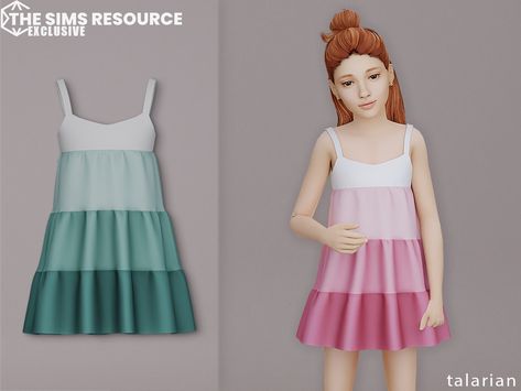 The Sims Resource - Nora Dress Sims Baby, Child Clothes, Sims 4 Children, Sims 4 Teen, Sims 4 Dresses, Teen Girl Dresses, Sims Hair, Sims 4 Mods Clothes, Sims 4 Clothing