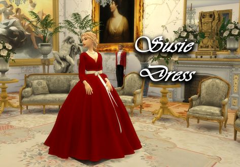 Sims 4 Ball Gown, Christmas Dress Long, Smile For Me, Sims 4 Decades Challenge, Sims Clothes, Sims 4 Download, Sims 4 Mm Cc, Sims 4 House Design, Sims 4 Dresses