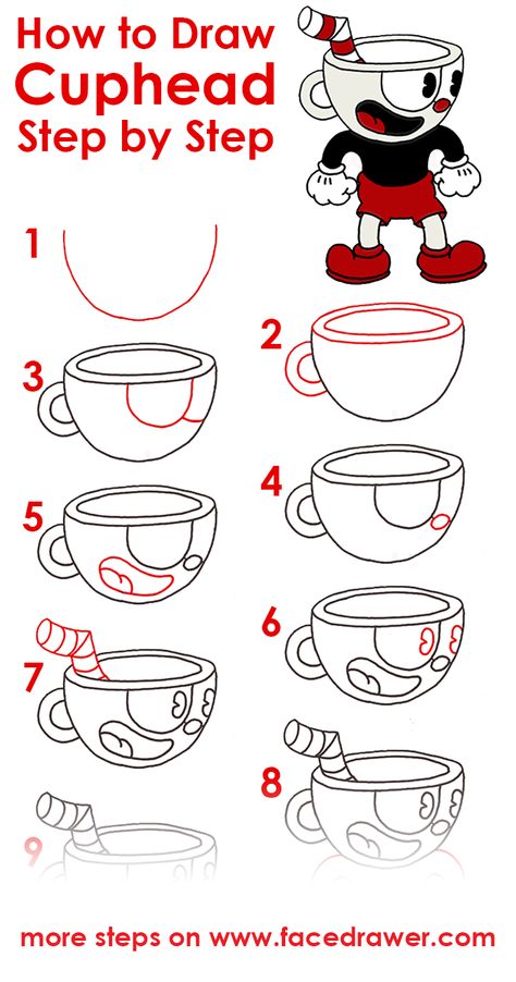 Would you like to learn to draw Cuphead? Today you can learn how to draw Cuphead step by step. Cuphead Drawings Easy, How To Draw Cuphead, Cuphead Painting, Cuphead Tutorial, Cup Head Art, How To Draw Step By Step, Cuphead Drawings, Easy Disney Drawings, 심플한 그림