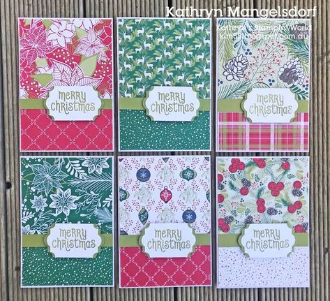 Quick & Easy Christmas Cards with Patterned Paper Easy Christmas Cards, Cricut Christmas Cards, Christmas Cards 2018, Simple Christmas Cards, Boxed Christmas Cards, Easy Cards, Homemade Christmas Cards, Stampin Up Christmas Cards, Christmas Card Crafts