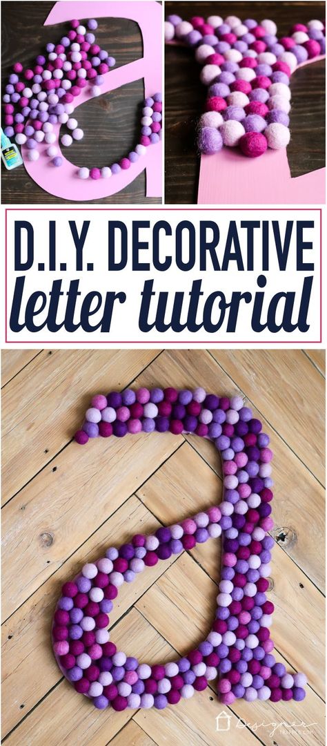 OMG, this has to be one of the best decorative letters I have ever seen! Love the idea of this big decorative letter. It's perfect to make a huge impact on a wall! Diy Wall Letters, Diy Letter Ideas, Letter Tutorial, Letter Decor, Letter Decoration, Wall Letters, Diy Letters, Letter A Crafts, Decorative Letters