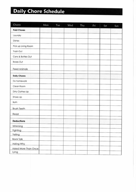 chore list calendar template | ... of a Crafty Mom: Planning an Organized Home - Part 1 - Chore Charts Daily Chore Schedule, Teenage Chores, School Organization For Teens, Teen Chore Chart, Chores And Allowance, Chore Schedule, Kids Checklist, Family Chore Charts, Responsibility Chart