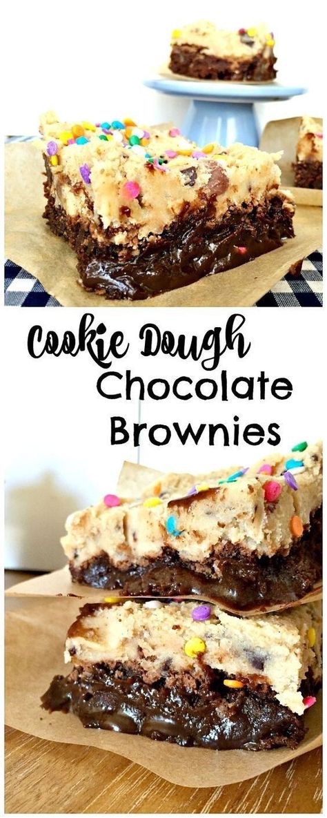 Yummy Brownie Recipes, Easy Cookie Dough, Resep Brownies, Cookie Dough Brownies, Coconut Dessert, Fudge Brownies, Chocolate Chip Cookie Dough, Food Cakes, Chocolate Brownies