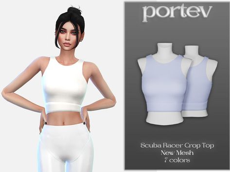 Sims 4 White Tank Top, Sims 4 Cc White Crop Top, Sims 4 Sleeveless Top, Sims 4 Mods Shirts, Sims 4 Lululemon, Sims 4 Cc Basic Clothes, Sims 4 Cc Tank Top, Sims 4 Crop Top Cc, Sims 4 Cc Workout Clothes