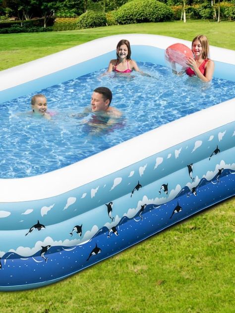 Large Inflatable Pool with Pump, 130"x72"x22" Big Blow Up Pool Inflatable Swimming Pool for Adults, Thickened above Ground Swimming Pool for Backyard Garden Lawn Indoor Outdoor Blow Up Pool, Above Ground Swimming Pools, Garden Water, Garden Lawn, Inflatable Pool, Water Garden, Backyard Garden, Swimming Pool, Summer Fun